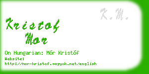 kristof mor business card